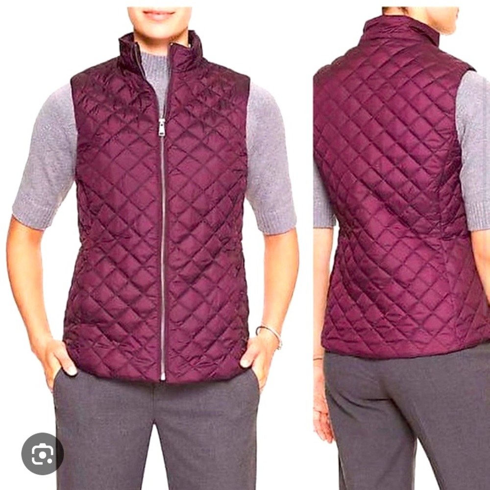 Banana Republic XS black  Slim Puffer Vest, EUC